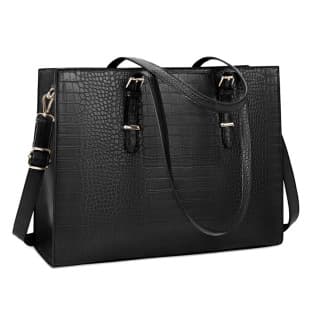 Women's Laptop Handbag Leather Classic Computer Briefcase Work Waterproof Handbag Professional