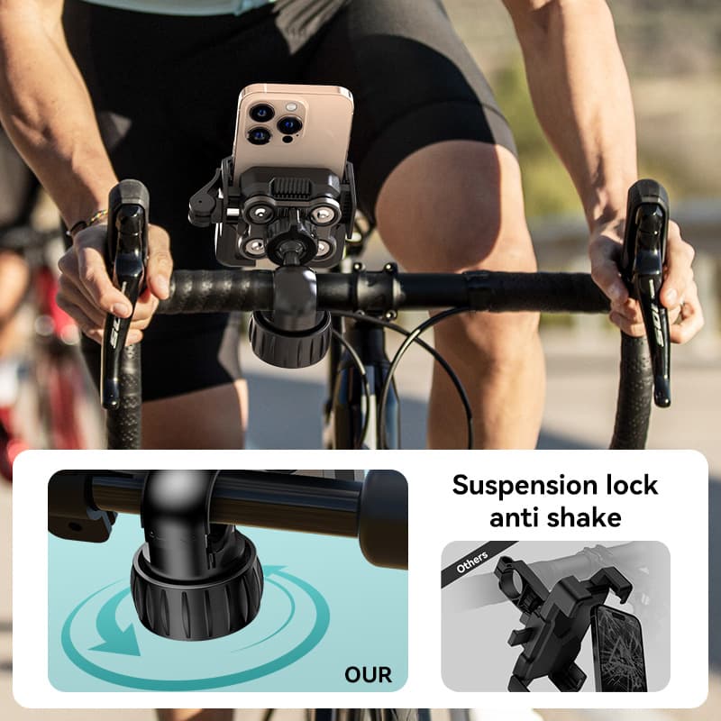Cross-border New Electric Vehicle Phone Holder Shock-Absorbing Motorcycle Bicycle Navigation Phone Mount Does Not Block Camera