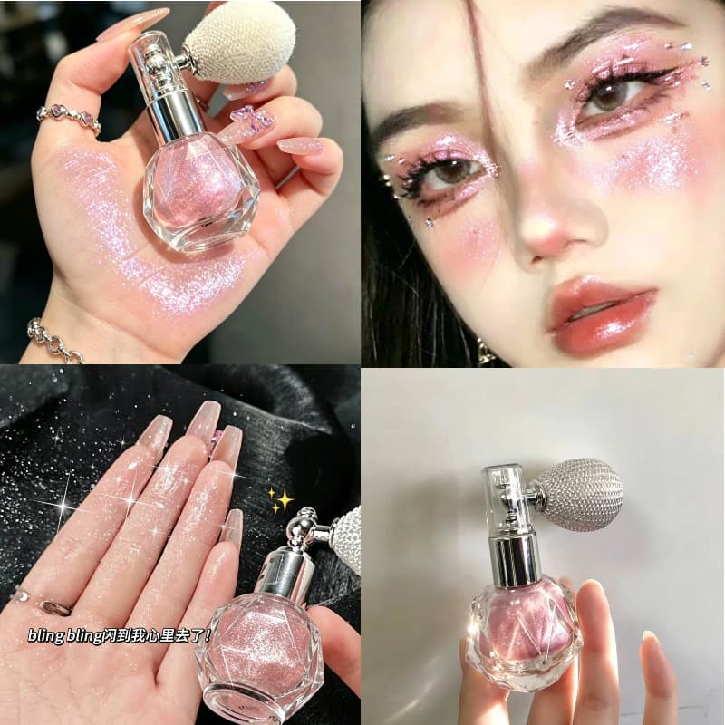 Cross-border special supply of popular fine glitter powder to brighten multi-color face and body glitter air bag spray powder bridal body glitter