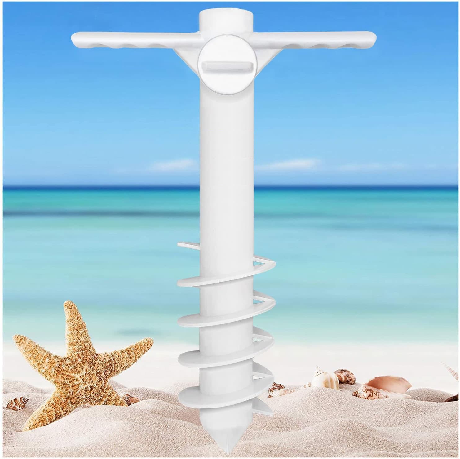In Stock Cross-border Three-Spiral and Five-Spiral Plastic Ground Spike Hook Set, Beach Umbrella Anchor Hook with Drop Shipping Available