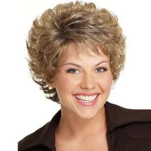 Amazon European and American Short Wig Gradient Slightly Curly Vacation Wig Short Hair Rose Net Wig Factory Wholesale