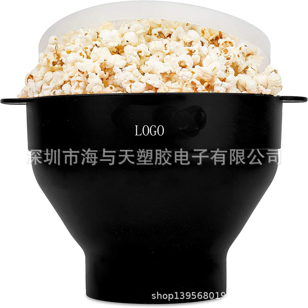 9.6-inch microwave popcorn silicone popcorn machine foldable bowl with lid