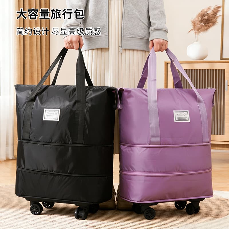 Large Capacity Travel Bag Luggage Bag with Detachable Universal Wheels, Short Trip Waterproof Multifunctional Gym Bag