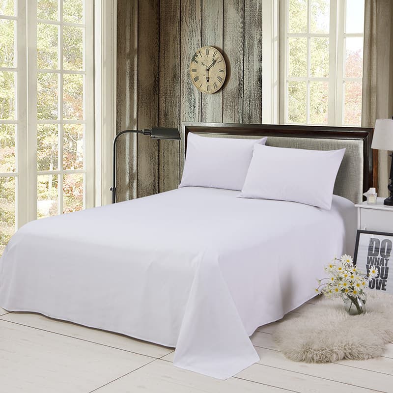 Digital Print Embroidery Solid Polyester Cotton Single Bed Sheet Fitted Sheet Student Dormitory Single Bed Sheet Single Flat Sheet