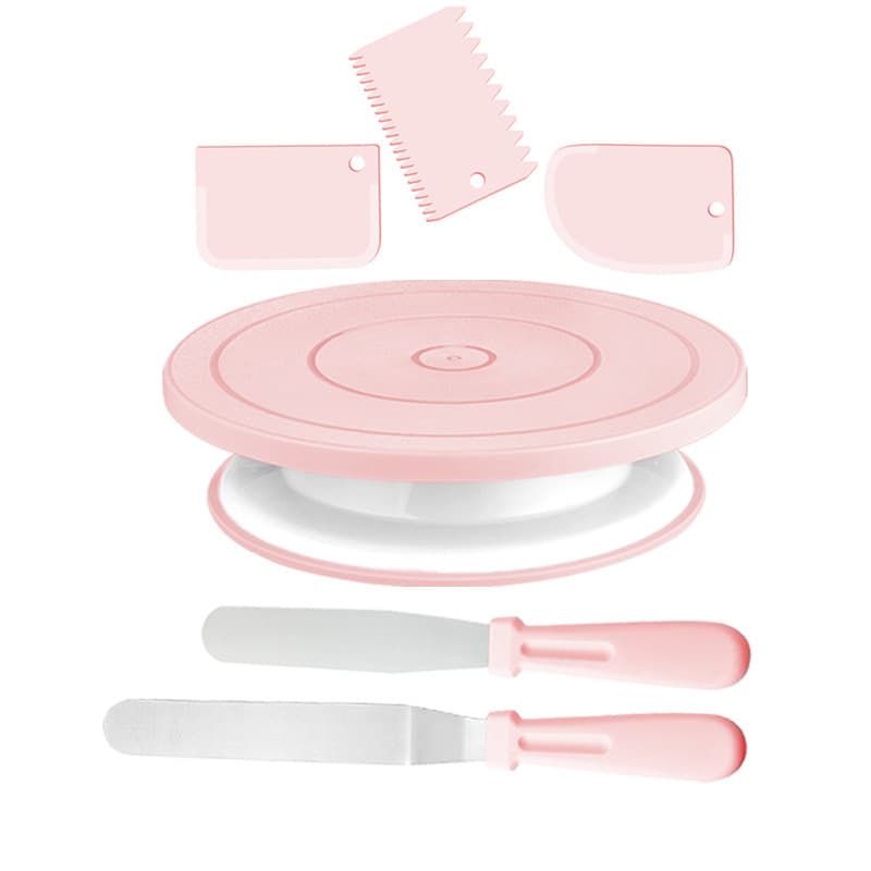 New Nordic Style Cake Turntable 6-Piece Set, Cake Decorating Rotating Stand, Scraper, Cream Spatula Full Tool Kit