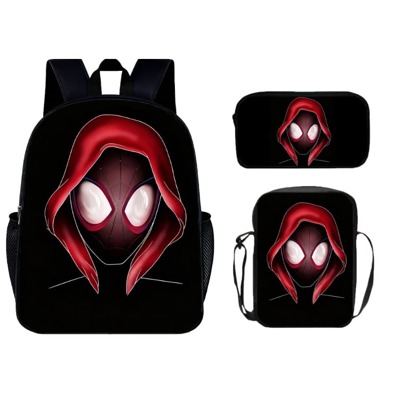 Spider-Man School Bag Set SpiderMan Cartoon Student Backpack Shoulder Bag Pen Bag Three-piece Set Bag