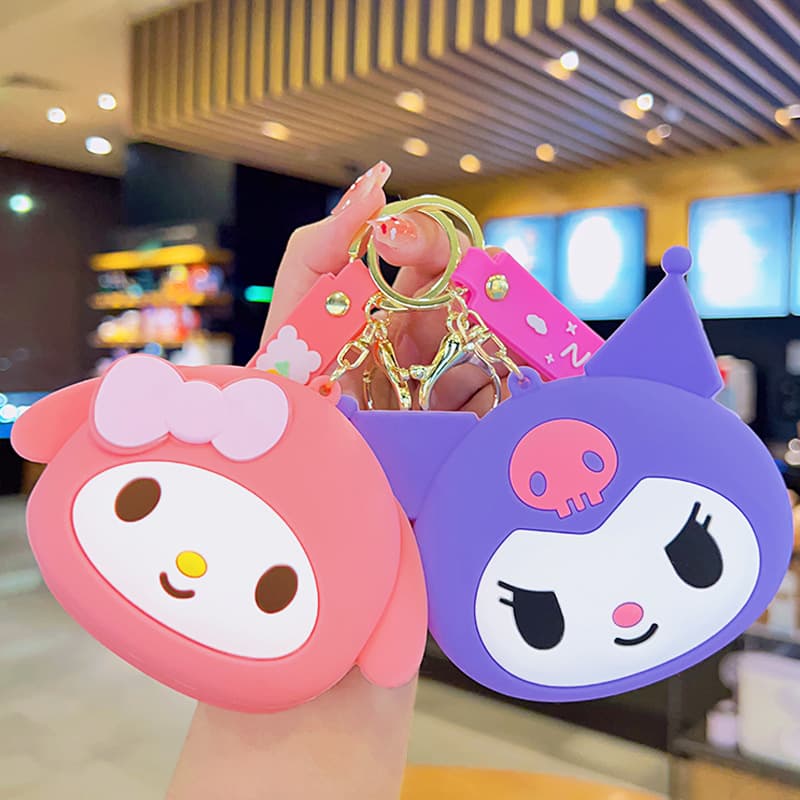 Cartoon Silicone Coin Purse Couple Gift Wholesale Children Mini Wallet Backpack Pendant Plush Toy Keychain