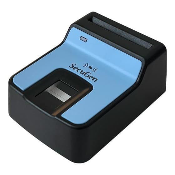 Original imported SecuGen Hamster Pro Trio fingerprint scanner with built-in card reader.