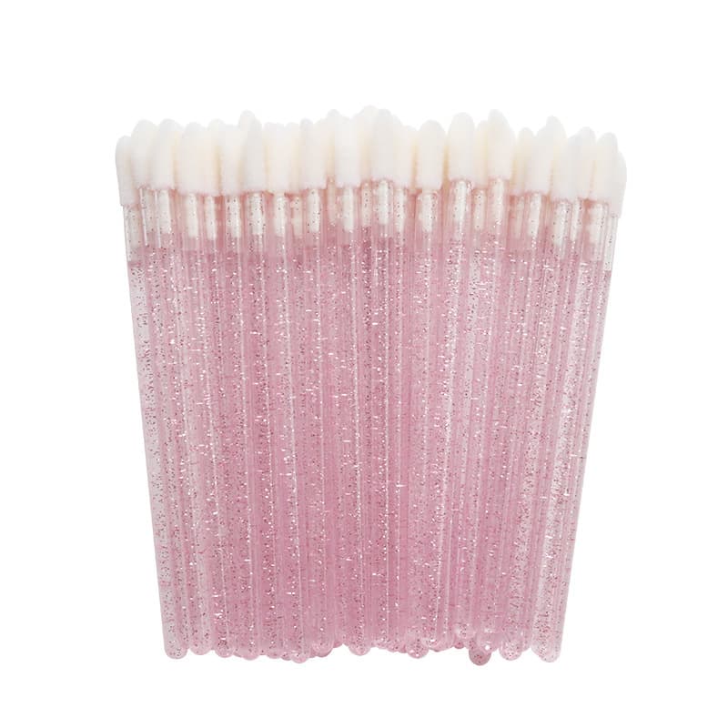 50 Crystal Rod Disposable Lip Brush Sticks, Portable Lipstick Lip Gloss Applicator, Velvet Soft Bristle Lip Liner Brush