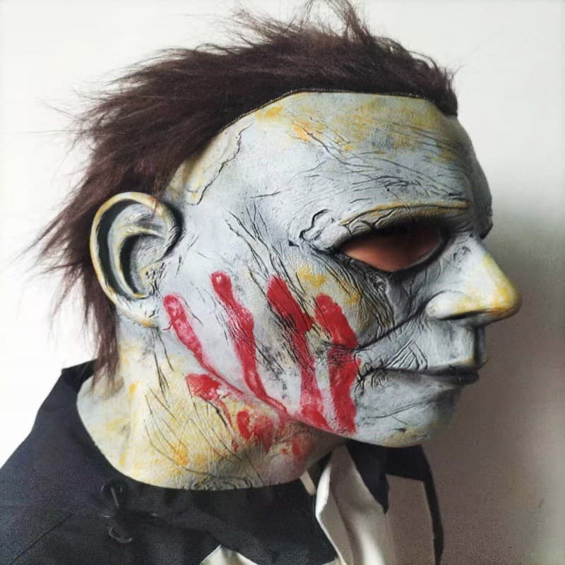 Halloween Moonlight Light Scare Horror Hood Halloween White Face Major Mask Macmel Latex Hood