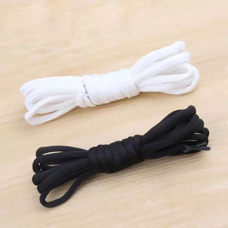 Factory Wholesale Half-Round Oval Shoelaces Black White Casual Shoes Running Shoes Basketball Shoes Laces