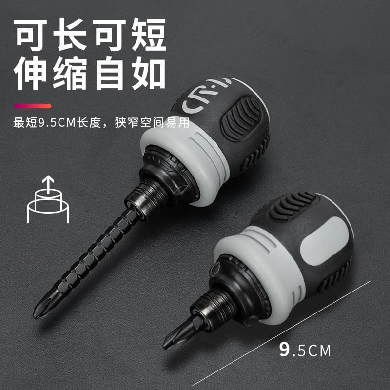 Multi-in-One Ratchet Screwdriver, Phillips/Flat Effort-Saving Gear Ratchet Screwdriver Retractable Special Bit Wholesale