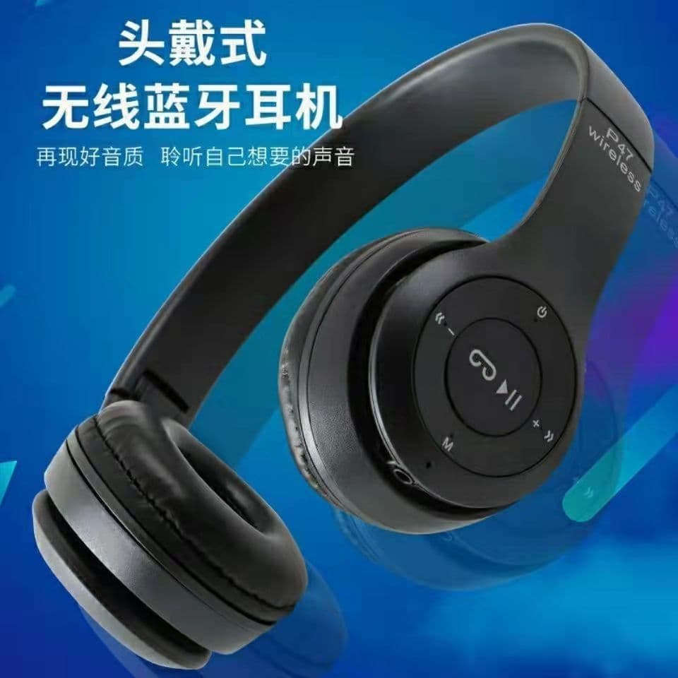 Cross-border Stereo P47 Over-ear 5.0 Bluetooth Headphones Foldable P Series Wireless Sports Gaming Earphones Wholesale