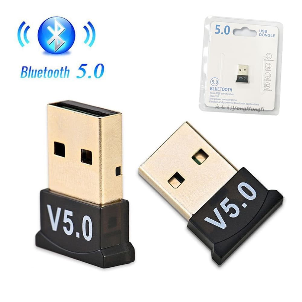 Bluetooth 5.0 Adapter Driver-Free for Laptop and Desktop PC, USB Bluetooth Receiver Wireless Audio Converter