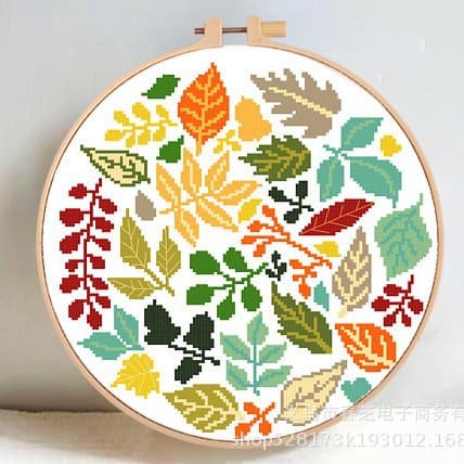 Flower and grass cross-stitch material package, cross-border handmade ornaments, DIY decorative embroidery kit, handmade simple embroidery