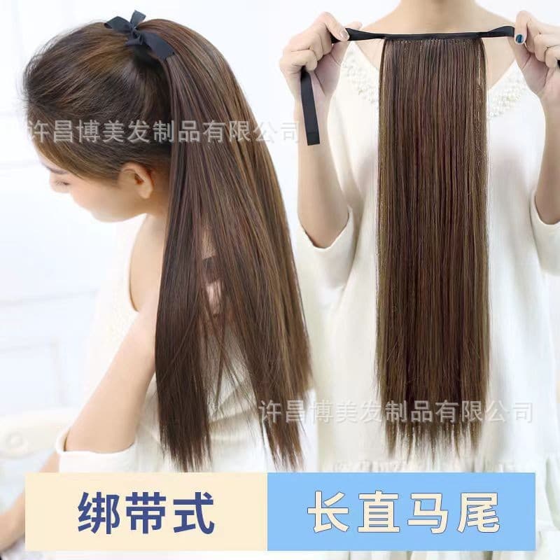 Long Straight Ponytail Wig for Women, Tie-on Realistic Ponytail, Medium and Long Ponytail Hairpiece