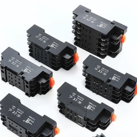 Yijia relay base, small intermediate relay, snap-fit, high temperature resistant, flame retardant, 8-pin, 14-pin, 11-pin base