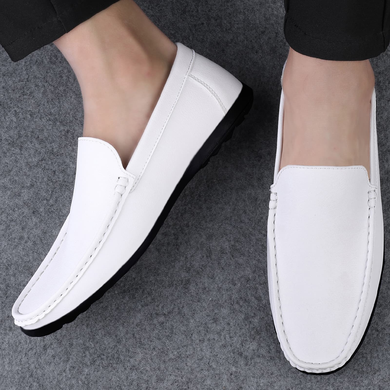 Driving Shoes Men 2025 Summer Men's Casual Style Lazy Shoes Low-top Soft Sole White Trend Men's Shoes Drop Shipping