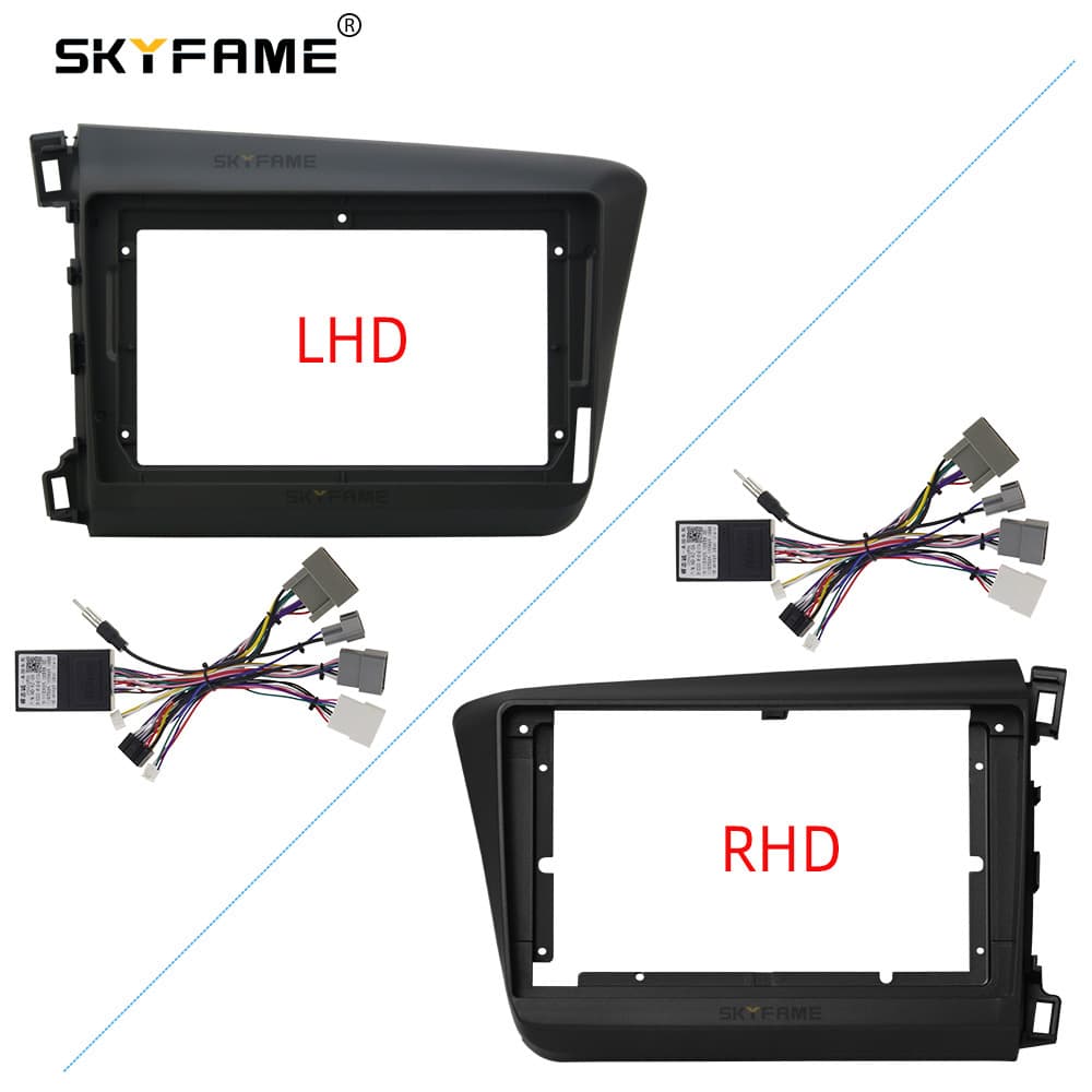 SKYFAME Versatile Frame Kit for 12-15 Honda Civic Reborn Audio Navigation Fascia Wiring