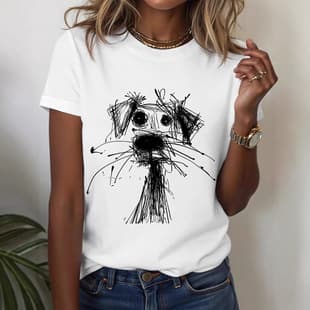Export High Quality Thickened Regular Fit 100% Cotton Women's T-Shirt 2026 Fashion Versatile Printed Round Neck Top Trendy