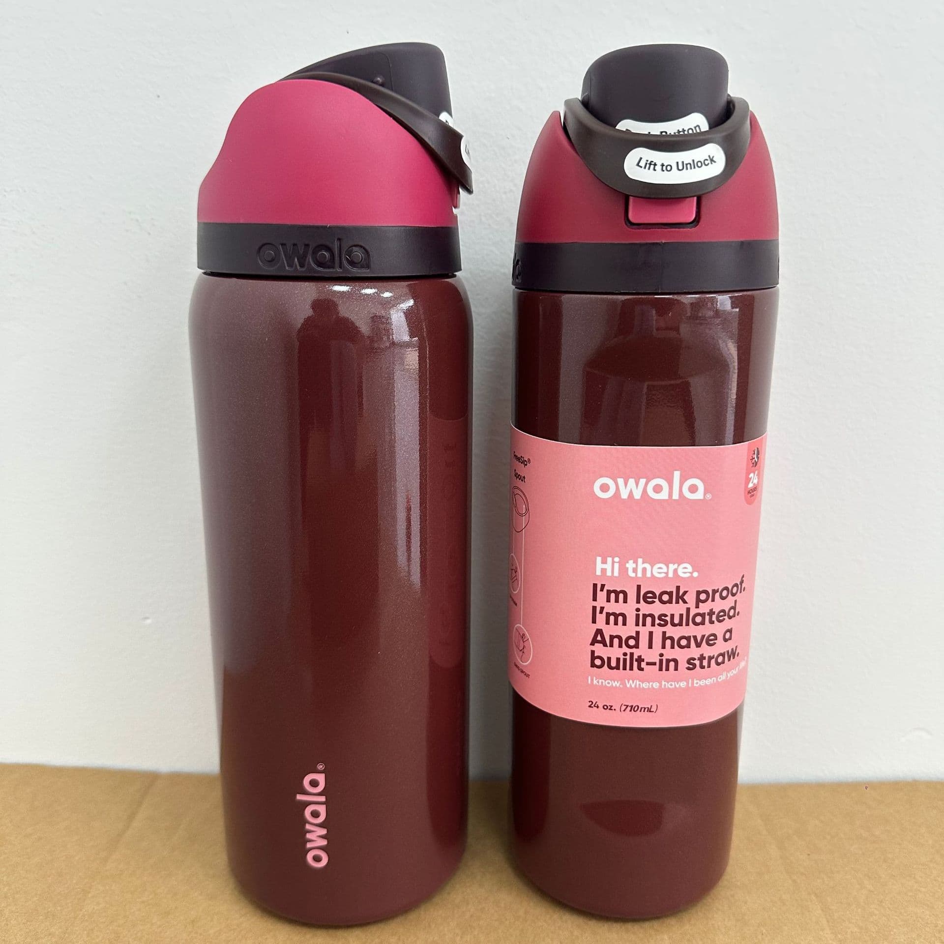 New Cross-Border Owala Cherry Dual-Drink Lid Portable Large-Capacity Stainless Steel Handle Fruit Cup