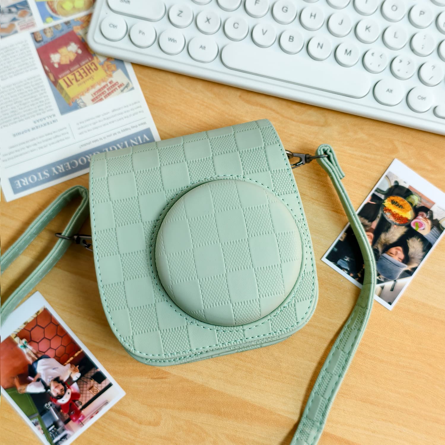 Compatible with Instax Mini 12/11/9/8 Camera Bag, Mini 12 Camera Case Protective Leather Sleeve