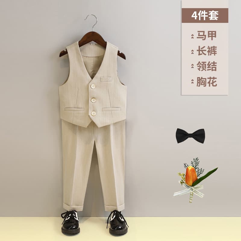 Kids Suit & Tuxedo Spring Set Flower Girl Wedding Outfit Baby 1st Birthday Suit Boys Performance Costume