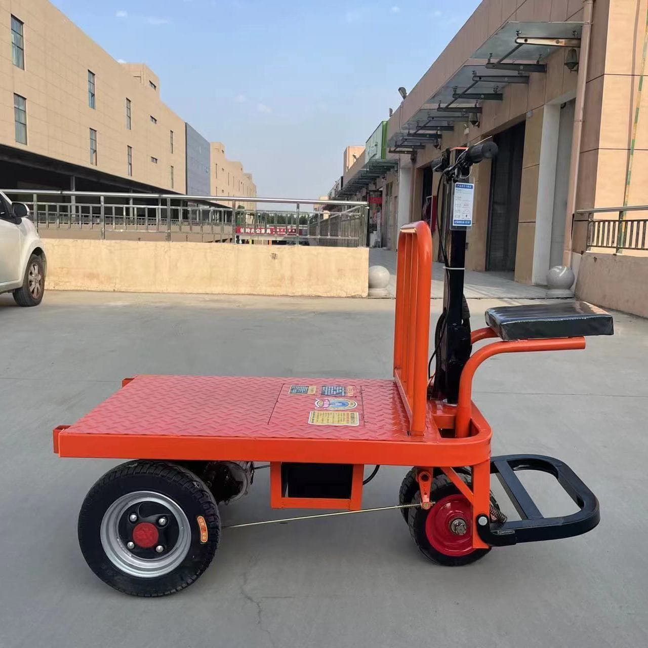 Electric Flatbed Transport Cart for Construction Sites, Home Use with Elevator Access, Agricultural Cement Hauling, and Stall Operations
