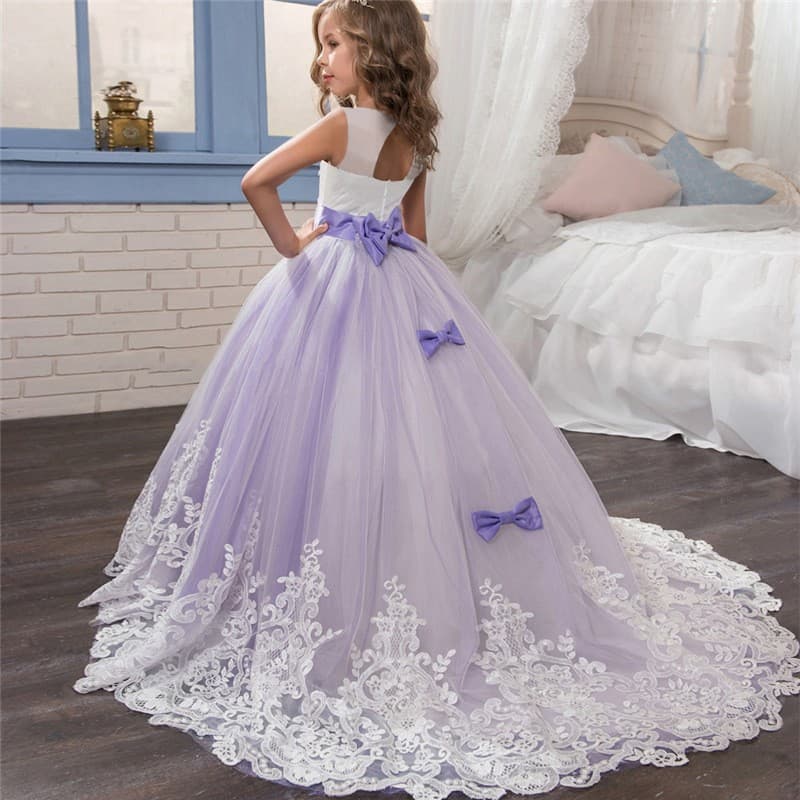 Amazon Children's Dress 2025 New Girls Wedding Dress Color Matching Puffy Princess Dress Wedding Flower Girl Dress