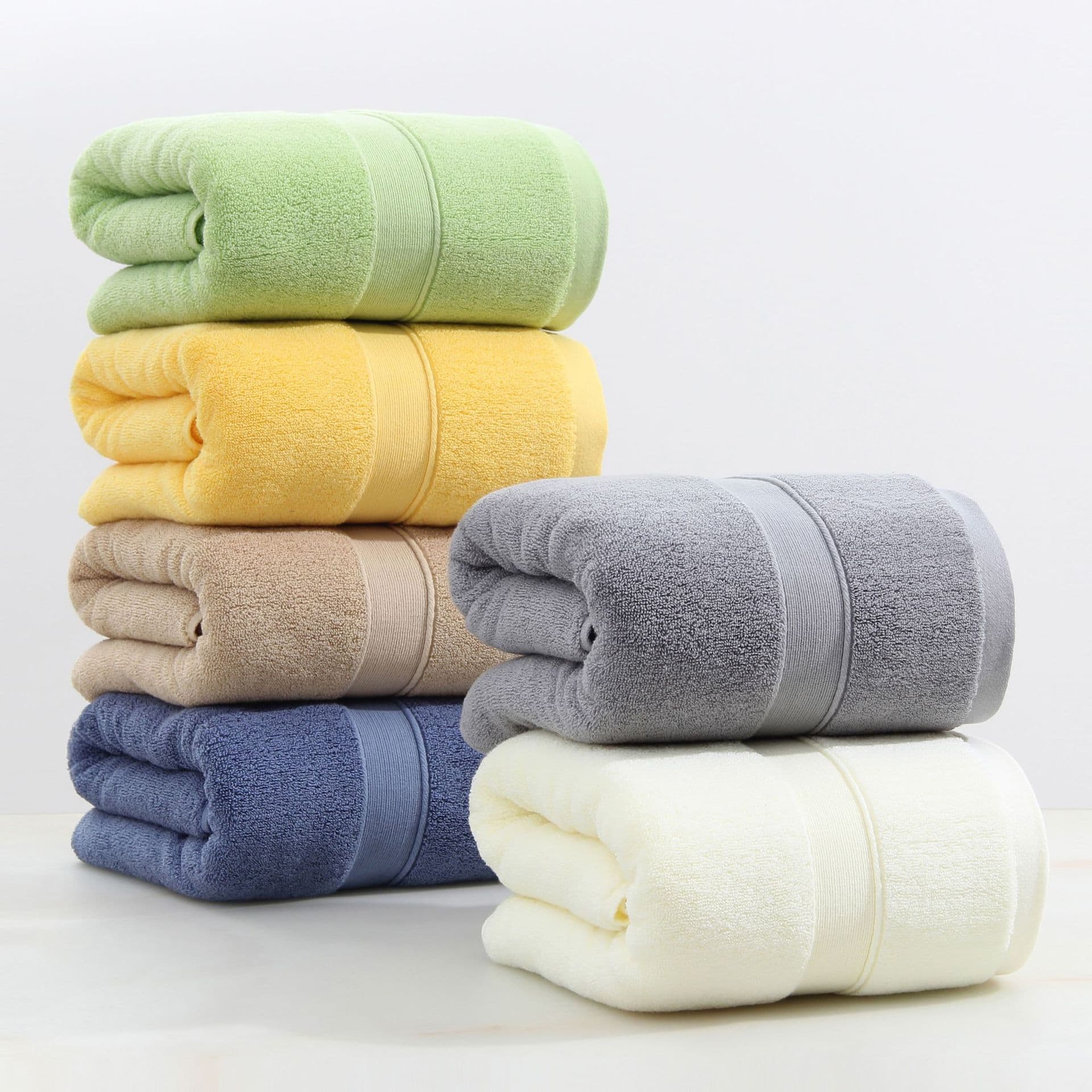Combed Cotton Bath Towel Pure Cotton Thick 500g Hotel Towel Absorbent Tube Top Embroidery Logo Washcloth Quick-dry