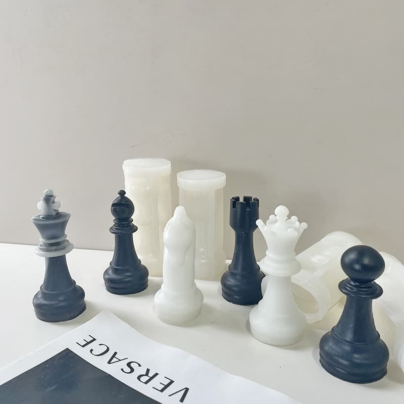 Exquisite Hui chess aromatherapy candle silicone mold DIY chess pieces fragrant stone plaster epoxy decoration abrasive tool
