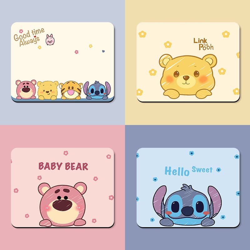 Cute Cartoon Bear Small Mouse Pad Small Size Office Use Comfortable Thickened Anti-Slip Wear-Resistant Computer Mouse Pad