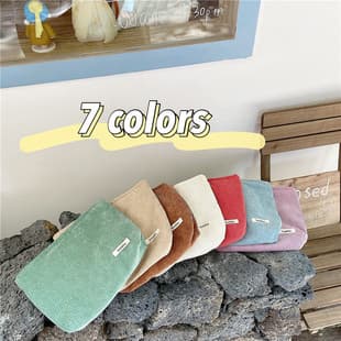 13161 Corduroy Cosmetic Bag for Women, Ins Style Large Capacity Lipstick Touch-Up Pouch, Coin Phone Portable Handbag