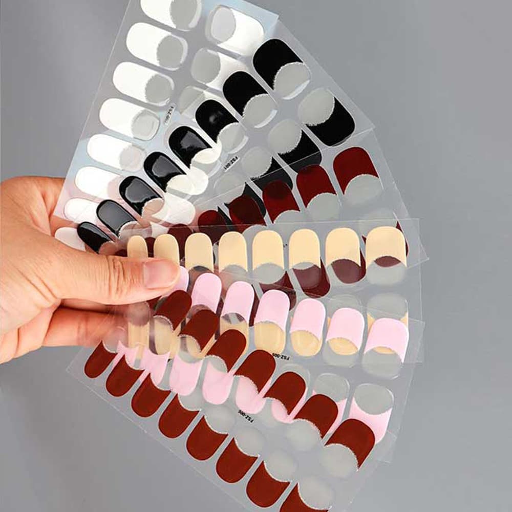 Amazon Hot Selling Gel Manicure Stickers UV Nail Stickers Semi-cured Phototherapy Nail Stickers Nail Gel Nail Stickers