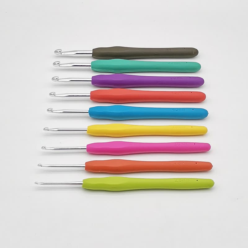 Candy Colorful Soft Handle Crochet Aluminum Oxide Single Head Set Special Clearance Hand Knitting Tools Material Pack