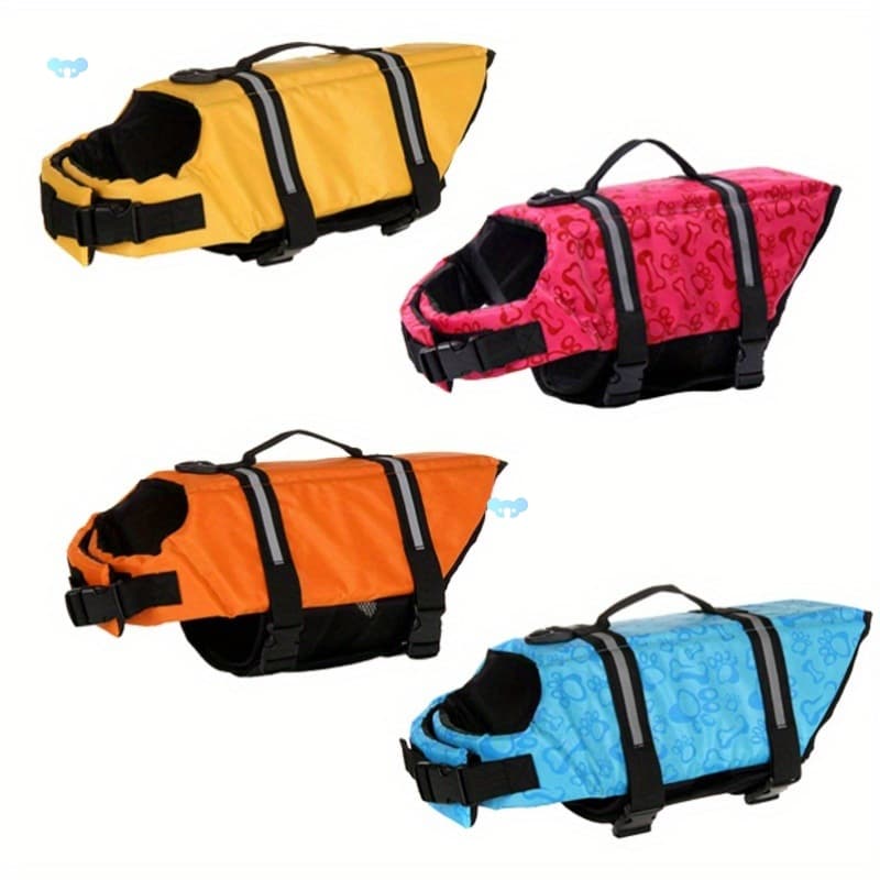 Adjustable Reflective Dog Life Jacket with Handle Enhanced