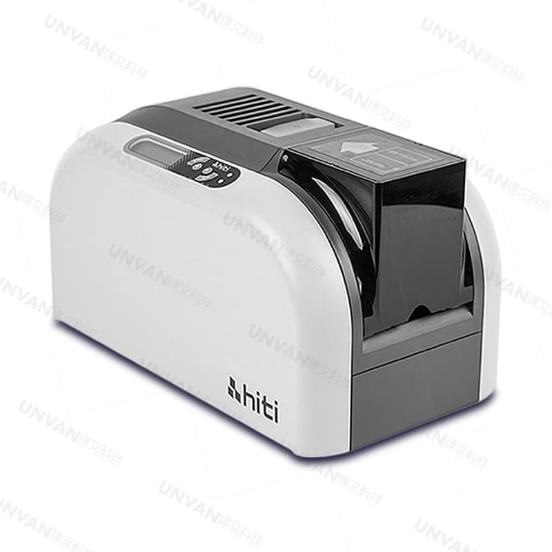 hiti's new CS270E single/double-sided ID card printer, brand, telecommunications signage, points card, dental certificate.