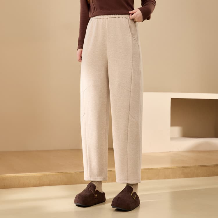 [Yunduo Mousse Pants] Nine-point glutinous rice pants knitted pants Slim and beautiful plus size women's fat mm2025 winter new style