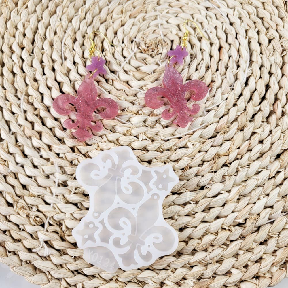 X0124 Iris Earring Mold Crystal Resin Mold Silicone Mold DIY Decoration Silicone Mold