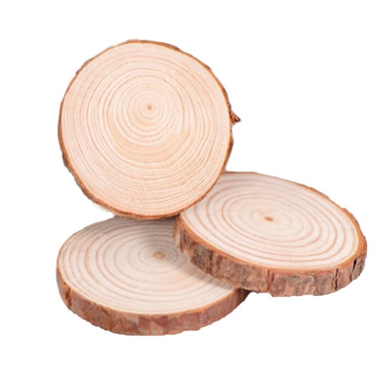 Round Wood Slices Natural Log Slices DIY Wood Discs Tree Ring Coasters Hanging Ornaments Christmas Round Wood Craft Base