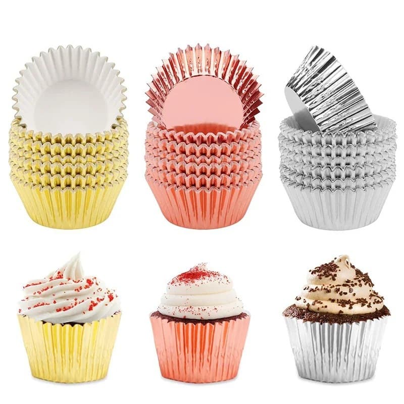 100 p?s box paper colored cake cupcake lining decor cupcake