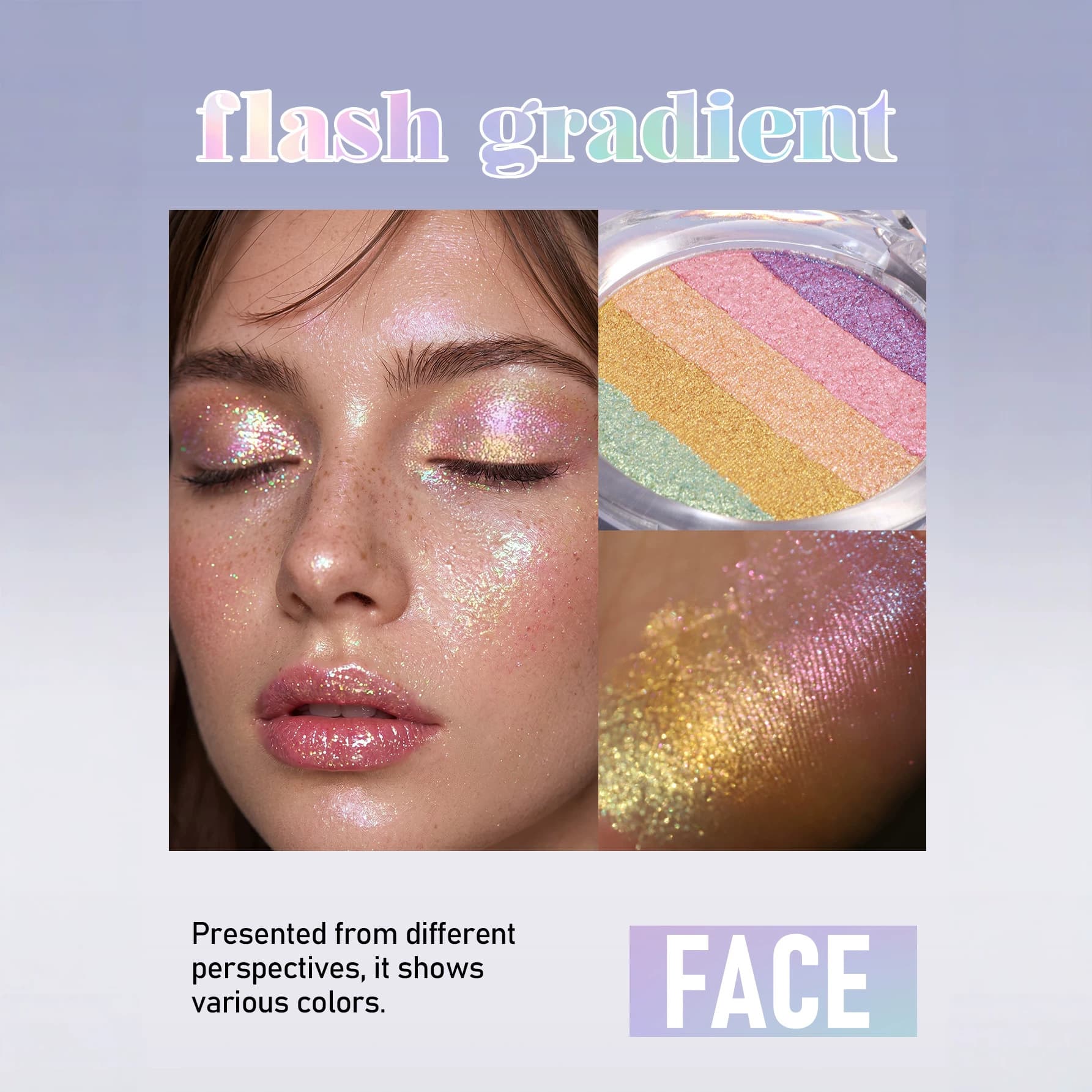 Cross-border chameleon eye shadow high-gloss five-color pearlescent shimmer HANDAIYAN eye shadow makeup shimmer eye shadow wholesale