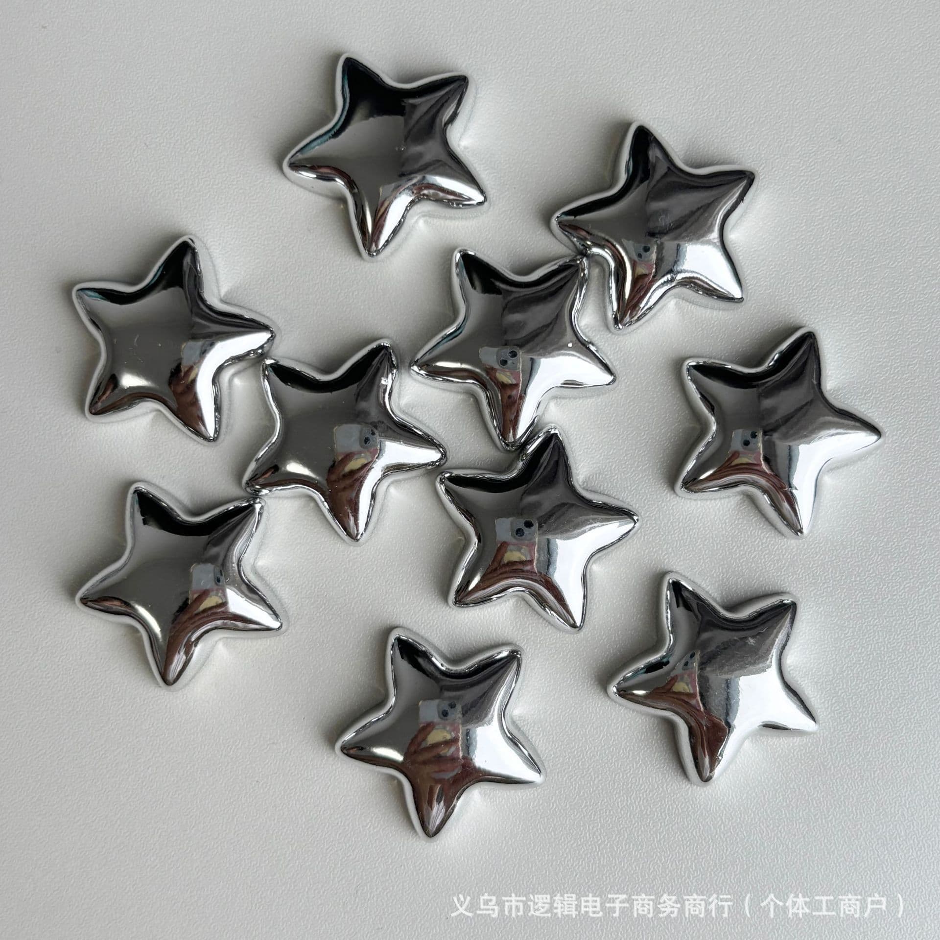 New Cross-Border Resin DIY Fridge Magnet Silver Star Series Home Kitchen Decorative Magnetic Sticker Wholesale