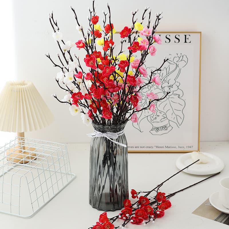 Mengsong simulated plum blossom and small plum blossom vase flower arrangement ornaments for photography and landscaping Amazon hot-selling spot wholesale