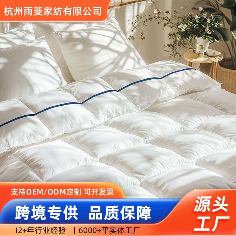 Winter Warm Down Duvet Core, Amazon Comfortable Pure Cotton Quilted Comforter, Fluffy Goose Feather Winter Duvet for Hotels