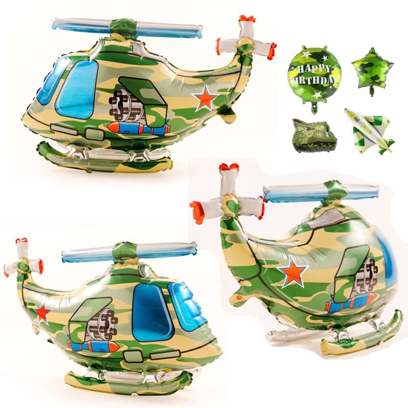 New Fighter Jet Shaped Aluminum Foil Balloon Camouflage Fighter Toy Balloon Birthday Party Decoration