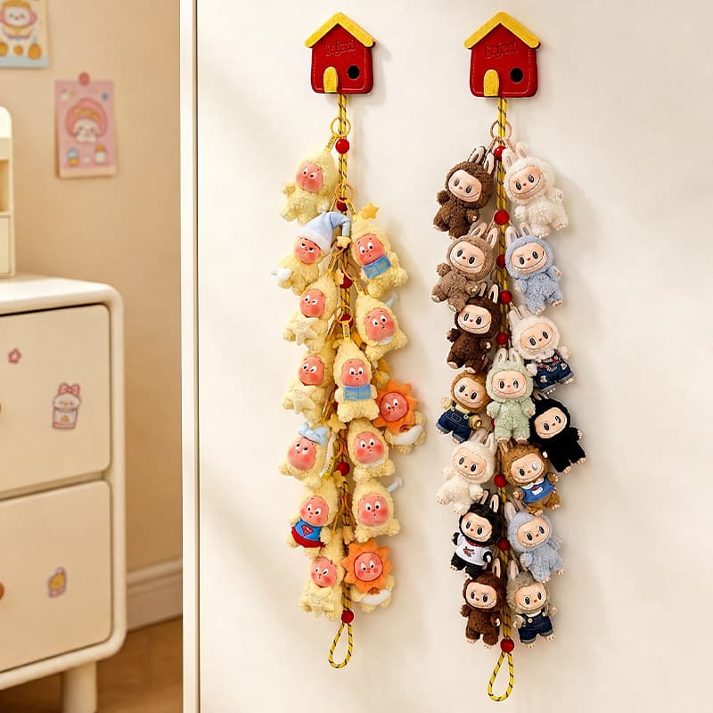 Doll wall storage lanyard without punching doll display wall hanging blind box pendant storage rope star person storage rope