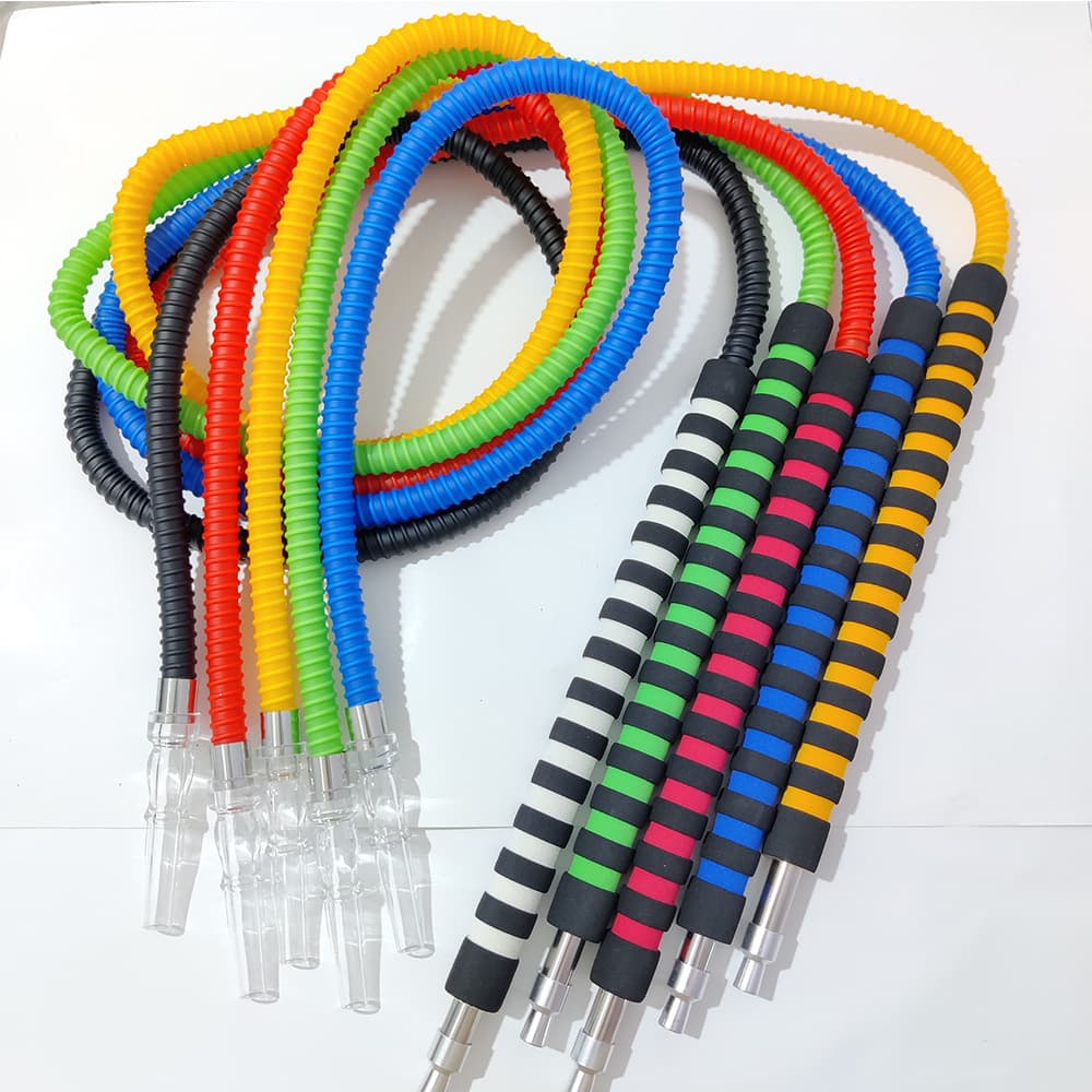 Cross-border Source Arabic Hookah Hose 1.8M Sponge Handle PVC Flexible Tube Aluminum Tube Shisha Hose