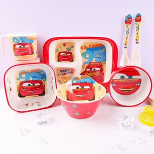 Disney Kids Tableware Spoon Fork Plate Porridge Soup Bowl Frozen McQueen Car 2023 New Style