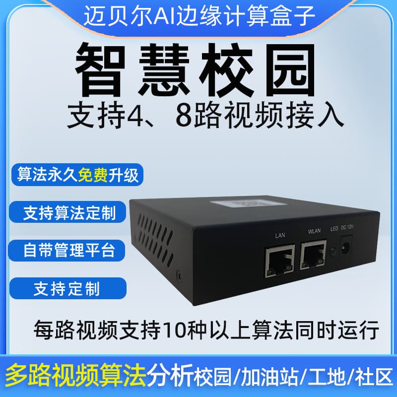Campus scenes, people playing with mobile phones, fights, flames, smoke, dangerous behavior monitoring algorithm box supports multiple AI